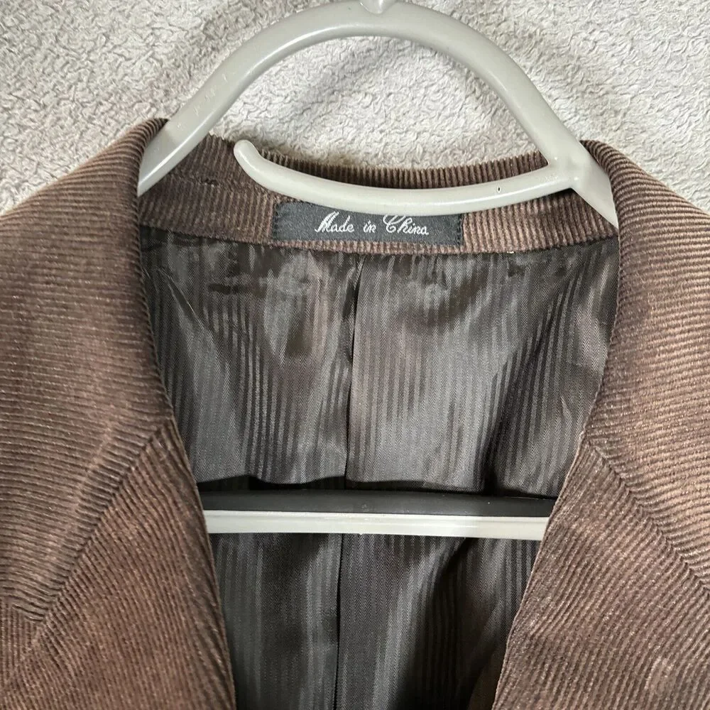 Milano Men’s Brown Corduroy Blazer 3 Button Inside Pen Pocket Size 44‎ Chest
